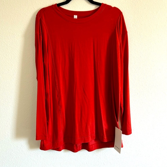 lululemon athletica Tops - Lululemon Modal Pleated Back long sleeve. Burnt orange. Size 10